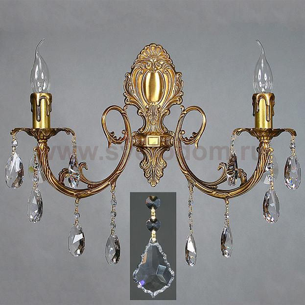 Светильник бра Ambiente 8888/2 AB Leaf crystal