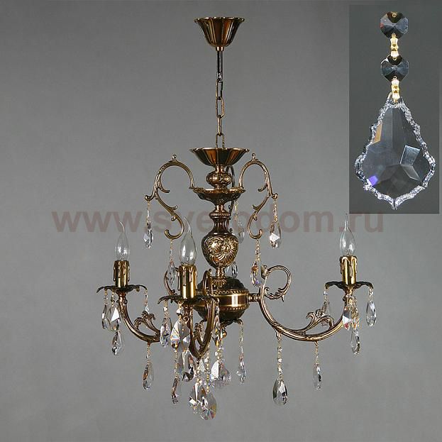 Люстра Ambiente 8888/3 PB Leaf crystal