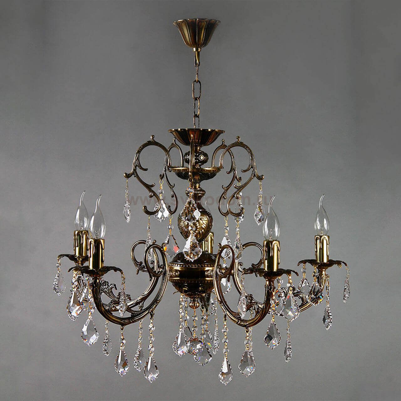 Люстра Ambiente 8888/5 PB Leaf crystal