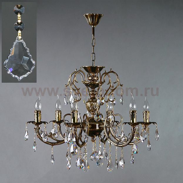 Люстра Ambiente 8888/6 PB Leaf crystal