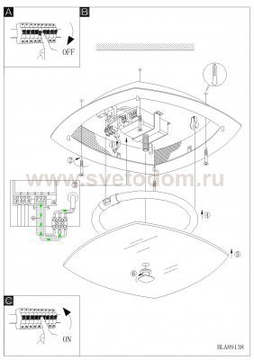 Светильник настенно-потолочный Eglo 89138 Asti