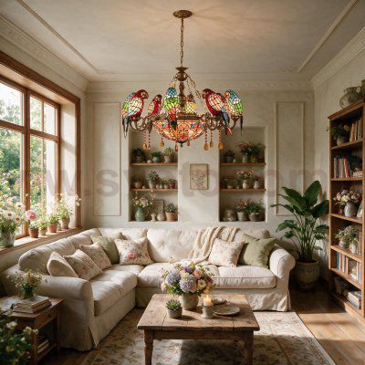 894-803-11 VELANTE Стиль Tiffany светильник подвесной, E27, 11x60W