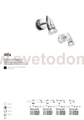 Светильник бра Ideal lux ALFA AP1 CROMO (89560)