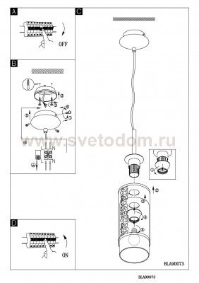 Светильник подвесной Eglo 90073 ALMERA 1