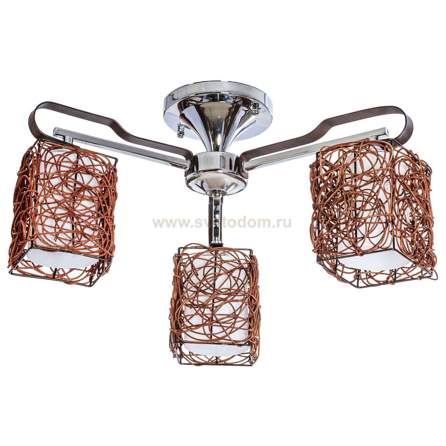 Люстра еврокаркас Экономсвет 90157/3CR+WENGE BR