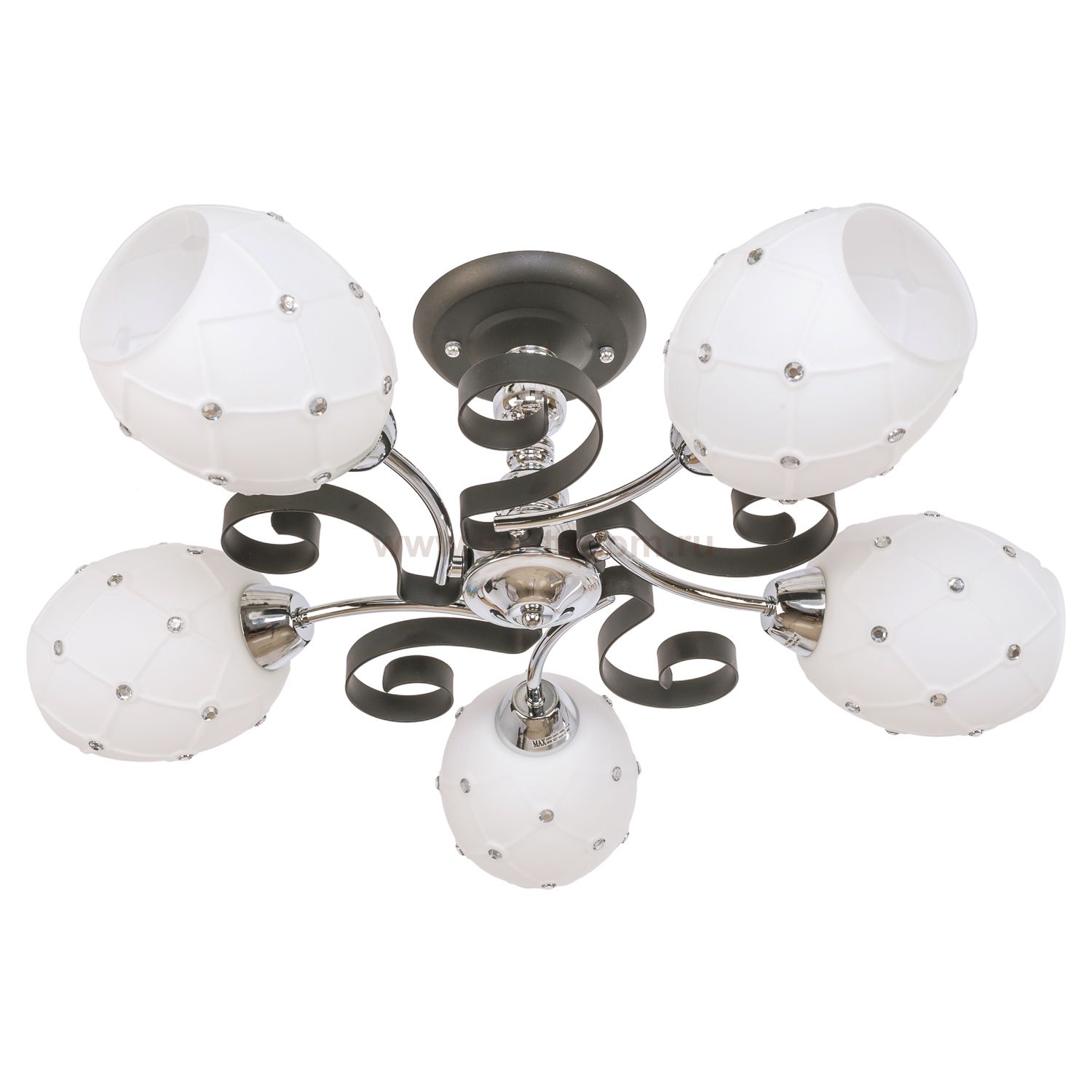 Люстра современная Экономсвет 90206/5BK+CR MK