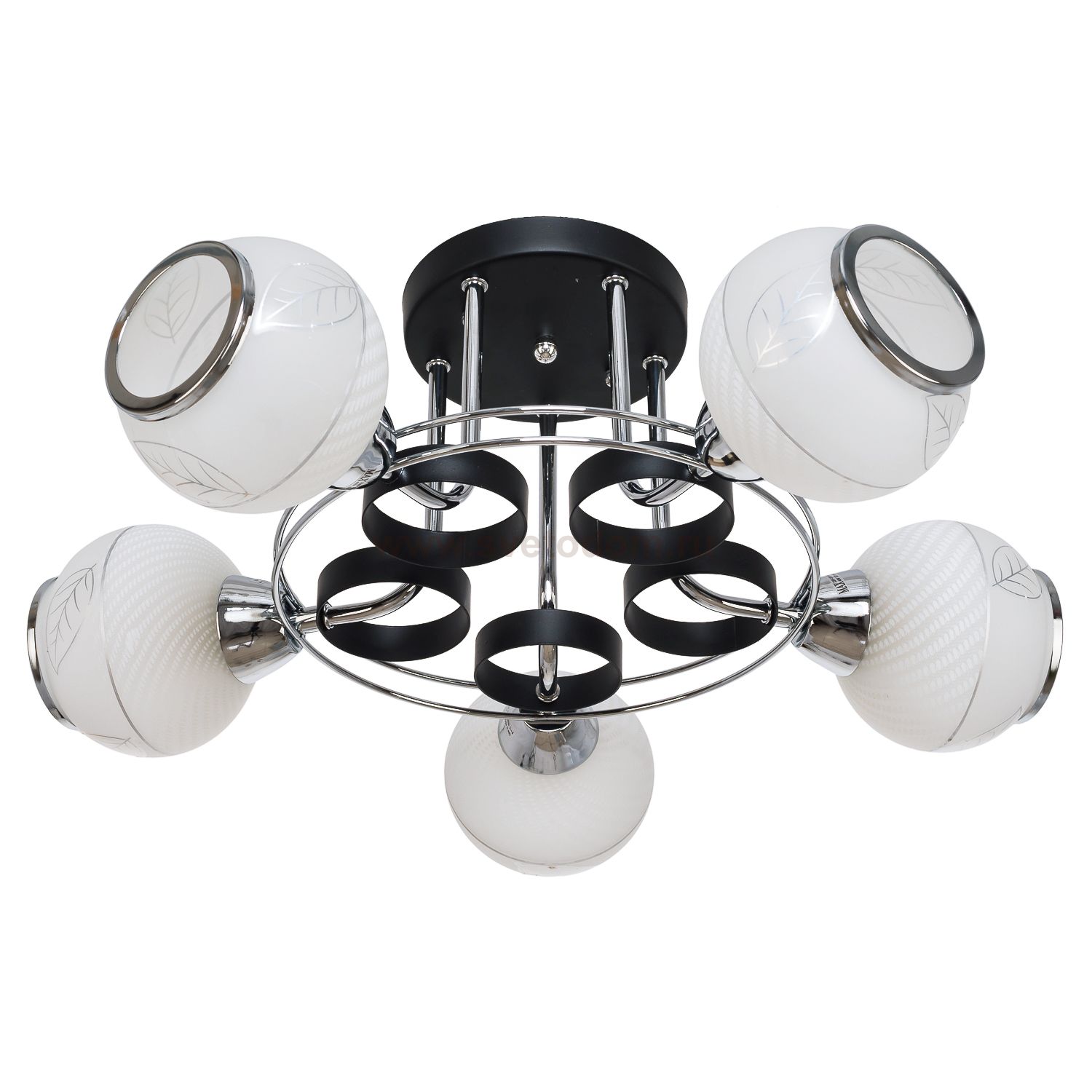 Потолочный светильник Экономсвет 90249/5BK+CR WT