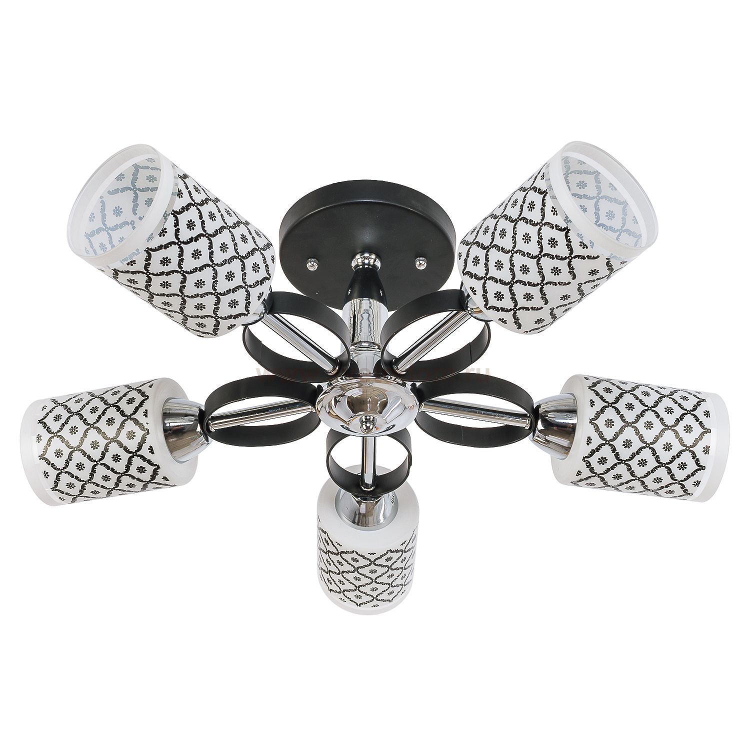 Потолочный светильник Экономсвет 90250/5BK+CR WT