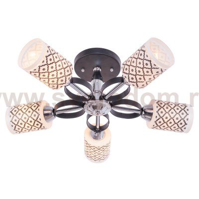 Потолочный светильник Экономсвет 90250/5BK+CR WT