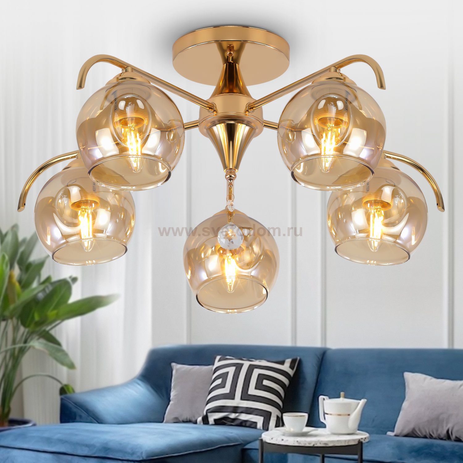 Люстра Rivoli Oda 9033-305 5 х E27 40 Вт модерн