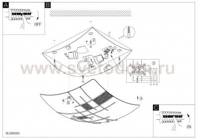 Настенно-потолочный светильник Eglo 90383 RAYA 1