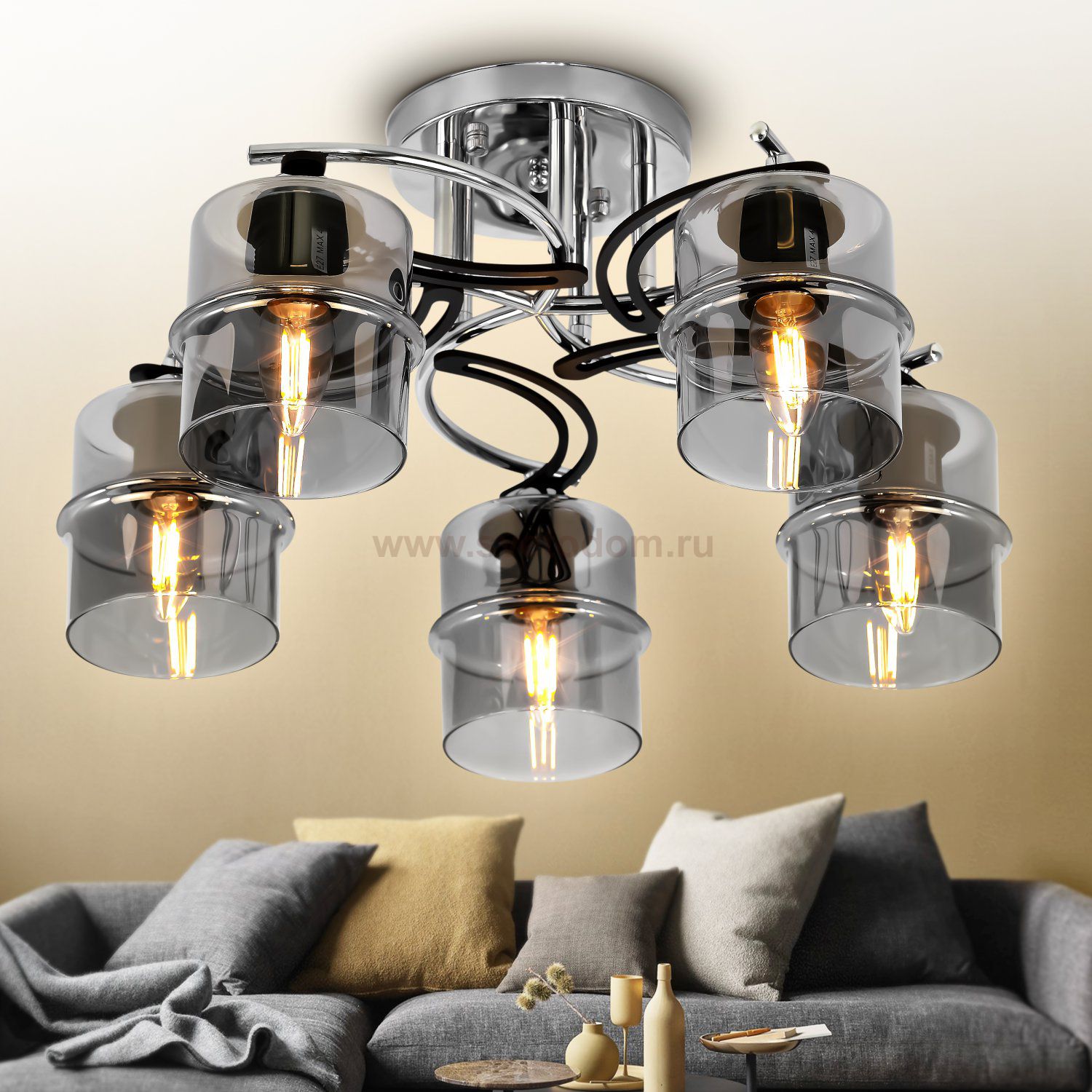 Люстра Rivoli Sonja 9046-305 5 х Е27 40 Вт модерн