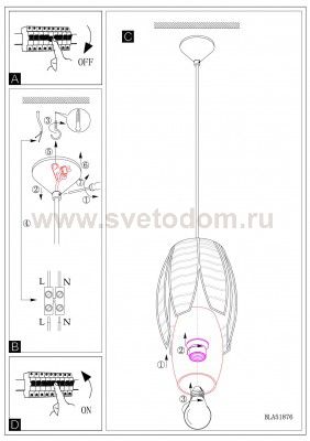 Светильник подвесной Eglo 91008 MONGU
