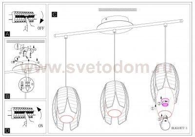 Светильник подвесной Eglo 91012 MONGU