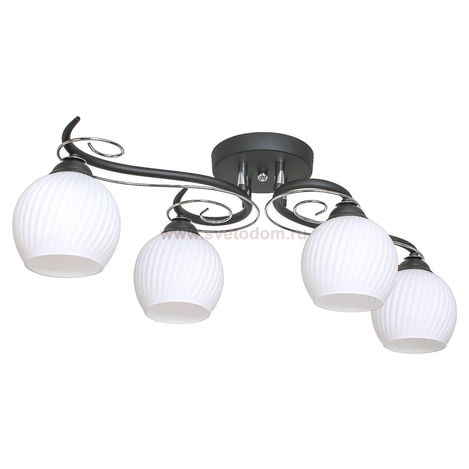 Светильник ЭкономСвет 91015/4CR+BK WT