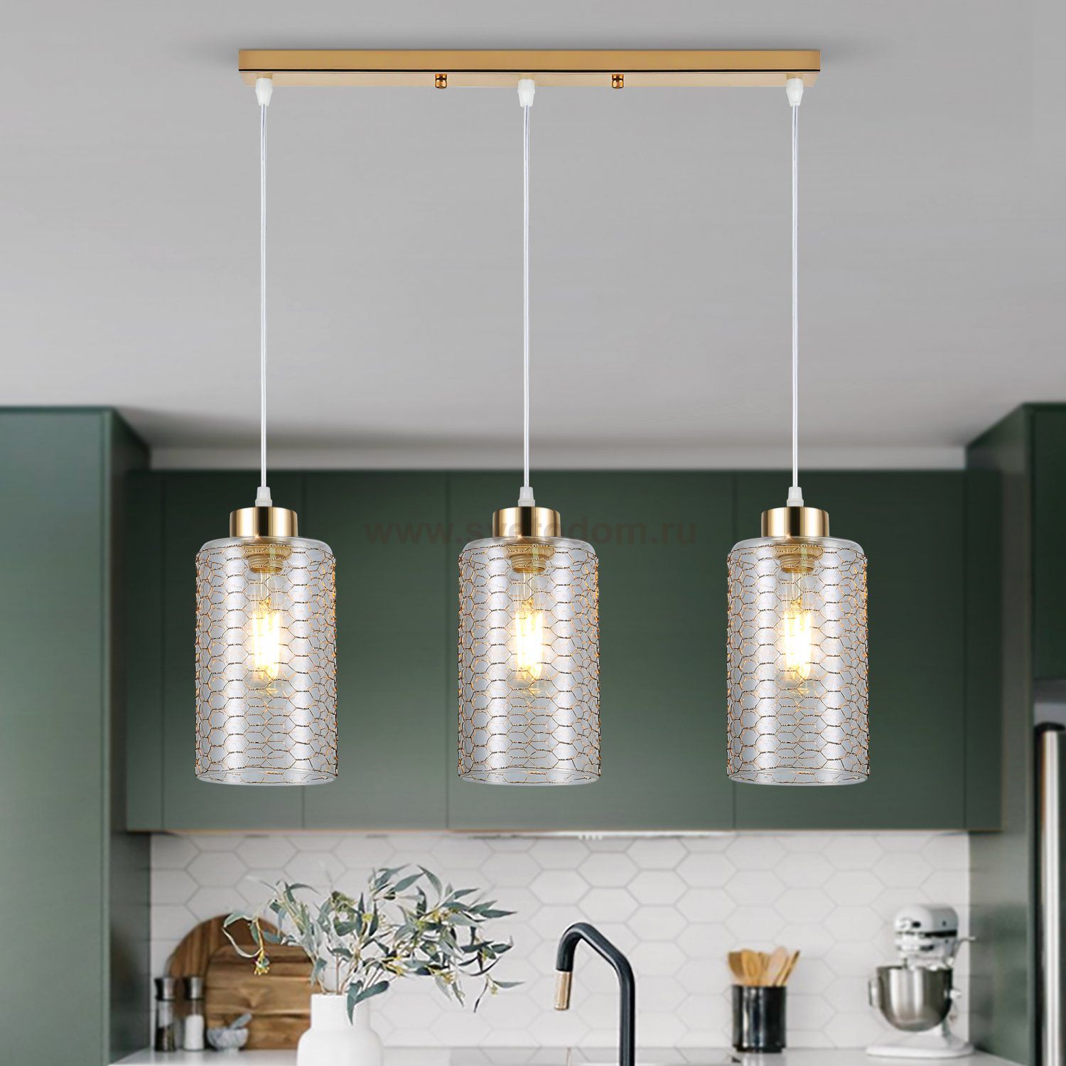 Светильник подвесной (подвес) Rivoli Malice 9124-203 3 х Е27 40 Вт модерн потолочный