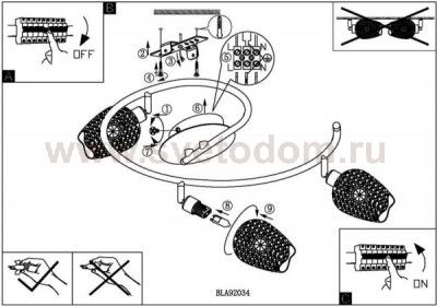 Светильник поворотный спот Eglo 92034 FIGU