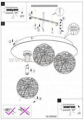 Настенно-потолочный светильник Eglo 92668 PRODO 1