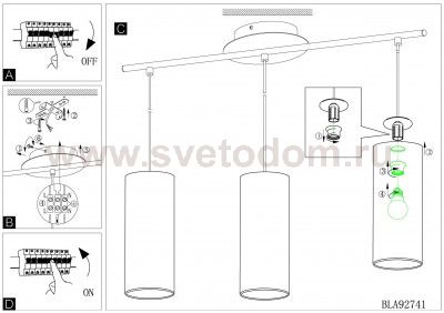 Светильник подвесной Eglo 92741 RIVATO