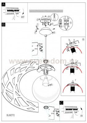 Светильник подвесной Eglo 92772 FORCA
