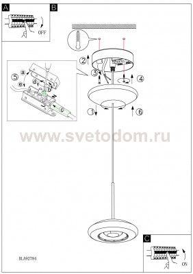 Светильник подвесной Eglo 92784 TARUGO