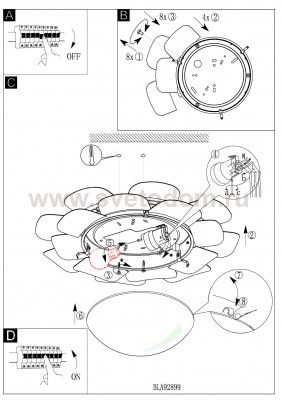Настенно-потолочный светильник Eglo 92899 ROCLETTA