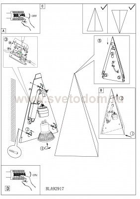 Настенно-потолочный светильник Eglo 92917 STELVIO