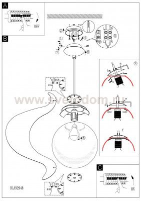 Светильник подвесной Eglo 92948 TALLEGO
