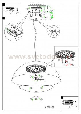 Светильник подвесной Eglo 92949 GAETANO