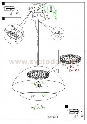 Светильник подвесной Eglo 92951 GAETANO