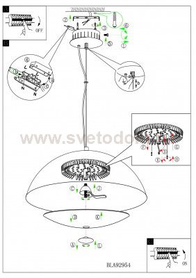 Светильник подвесной Eglo 92952 GAETANO