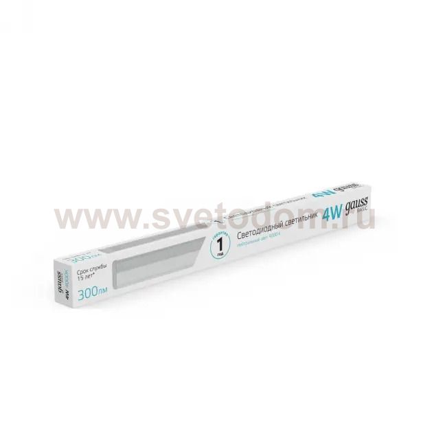 Светильник GAUSS LED TL Basic линейный матовый 4W 4000K 313*22*33