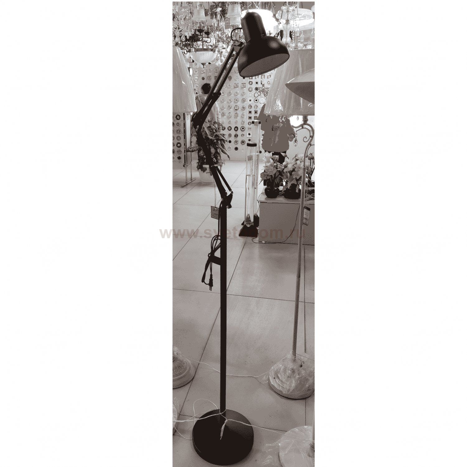 Торшер 930B/1F BK ЭкономСвет