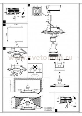 Встраиваемый и накладный светильник Eglo 93153 TERNI 1