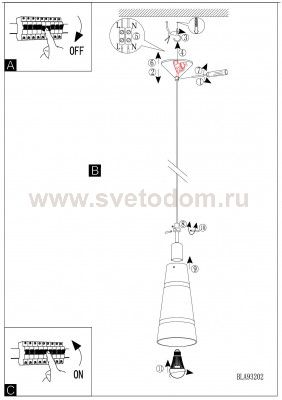 Подвесный светильник Eglo 93202 NORIA 1