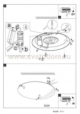 Настенно-потолочный светильник Eglo 93274 LED TWISTER