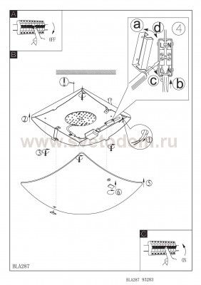 Настенно-потолочный светильник Eglo 93283 LED BORGO