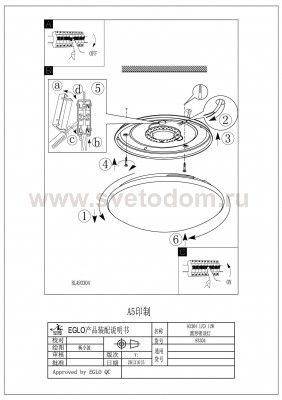 Настенно-потолочный светильник Eglo 93304 LED GIRON