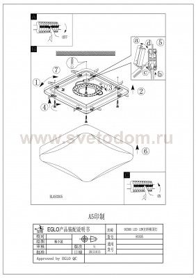Настенно-потолочный светильник Eglo 93305 LED GIRON