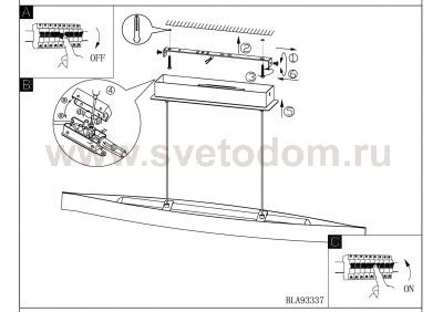 Светильник подвесной Eglo 93338 FORNES