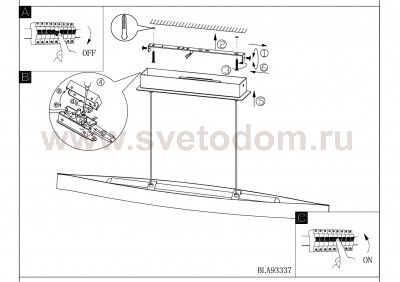 Светильник подвесной Eglo 93342 FORNES