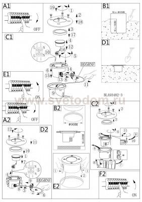 Светильник уличный грунтовый Eglo 93482 LAMEDO