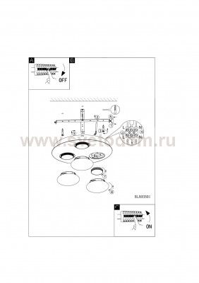 Настенно-потолочный светильник Eglo 93501 BECERRO