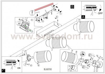 Светильник поворотный спот Eglo 93703 ORVIETO 1
