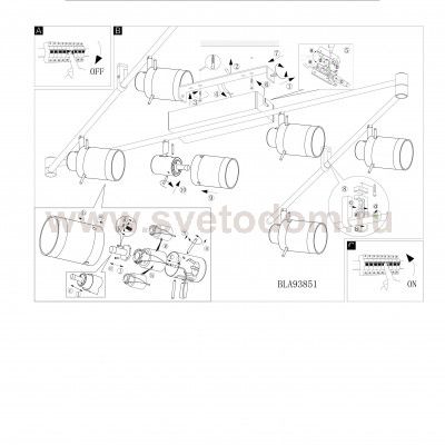 Светильник поворотный спот Eglo 93851 ORVIETO 1