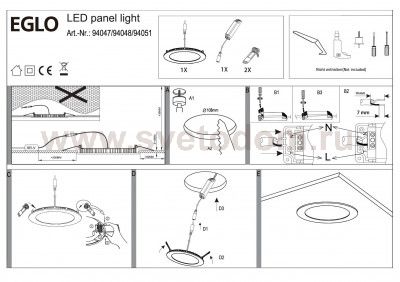 Встраиваемый светильник Eglo 94051 FUEVA 1
