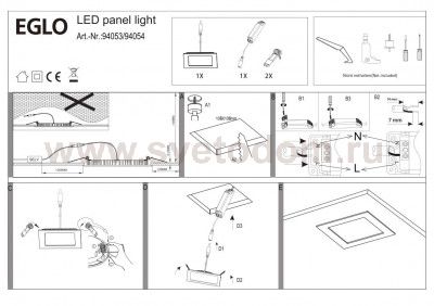 Встраиваемый и накладный светильник Eglo 94053 FUEVA 1
