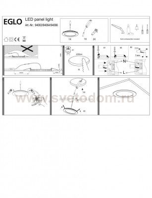 Встраиваемый и накладный светильник Eglo 94064 FUEVA 1
