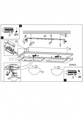 Настенно-потолочный светильник Eglo 94231 BELLAMONTE