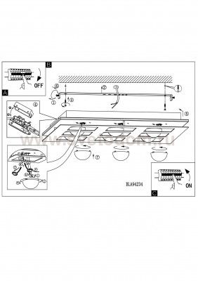 Настенно-потолочный светильник Eglo 94234 BELLAMONTE